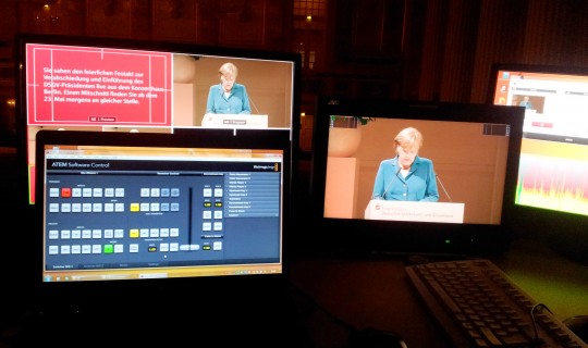 Livebroadcast Bundeskanzlerin Angela Merkel Berlin